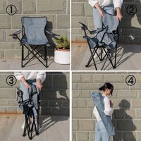 KRZESŁO WĘDKARSKIE TURYSTYCZNE SKŁADANE Z OPARCIEM KEMPINGOWE SZARY
