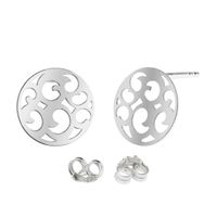 Srebrne Kolczyki Koło Kółka Ażurowe Srebro 925