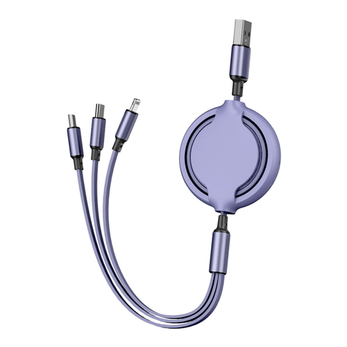 kabel usb 3w1 zwijany usb-c do iphone micro usb typ c ładowarka płaski 1m na Arena.pl