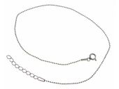 Delikatna rodowana srebrna bransoletka na nogę kulki kuleczki srebro 925 FL168BN