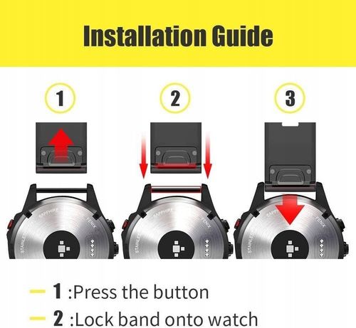 CZARNY Pasek Garmin FENIX 6X PRO QuickFit 26mm na Arena.pl