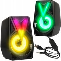 ZESTAW GŁOŚNIKÓW DO LAPTOPA PC GŁOŚNIKI KOMPUTEROWE GAMINOGOWE LED RGB 8W