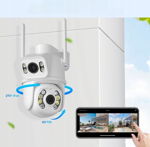 PODWÓJNA KAMERA WIFI IP SMART 8MP ALARM DETEKCJA iCSee na Arena.pl