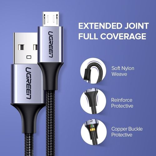 Kabel micro USB UGREEN QC 3.0 2.4A 1m (biały) na Arena.pl