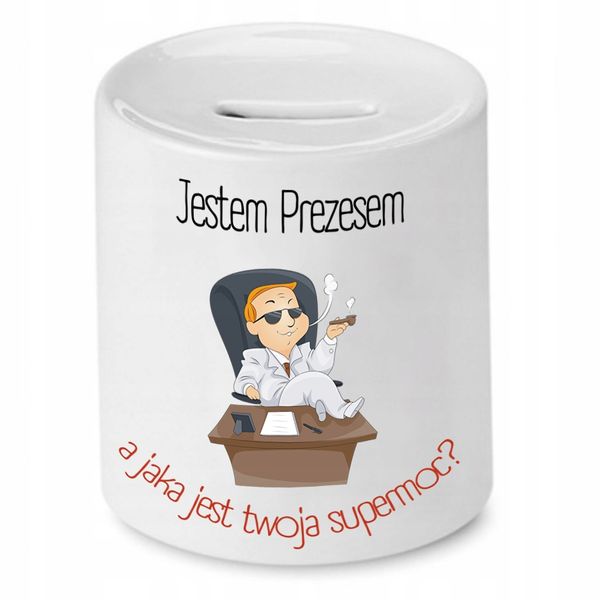 Dla Prezesa Viceprezesa Skarbonka Jestem Prezesem Z Nadrukiem Ze Zdjęciem zdjęcie 1