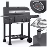 GRILL WĘGLOWY OGRODOWY KOMIN ŻELIWNY RUSZT Z POKRYWĄ POPIELNIK + TERMOMETR