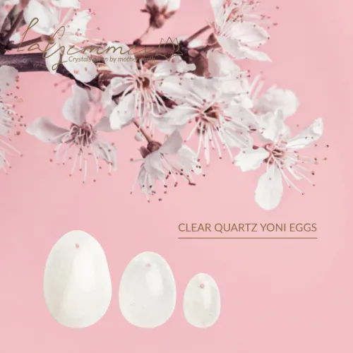la gemmes yoni egg set clear quartz - naturalny zestaw 3 rozmiarow na Arena.pl