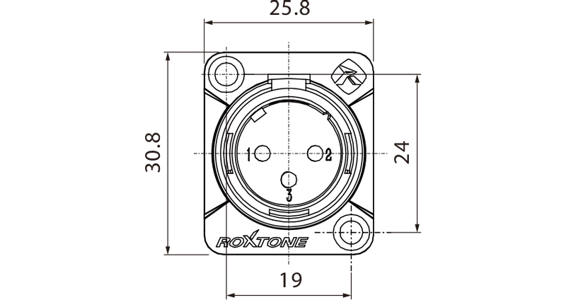 Gniazdo tablicowe panelowe montażowe złącze XLR 3-pin Męski RX3MD-NS Srebro zdjęcie 4