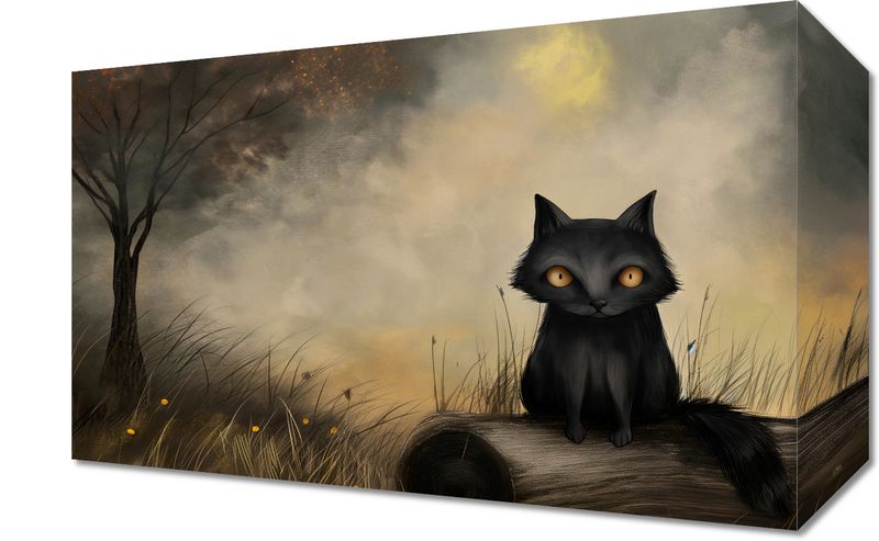 Obraz 30x20cm Czarny Kot zdjęcie 1