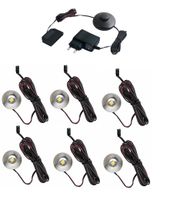 Zestaw podświetlenie mebli 6 x oprawa LED Iris 12V DC biała ciepła