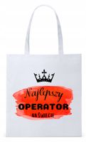 Torba Biała Eco Shopper Dla Operatora Prezent Z Nadrukiem Ze Zdjęciem