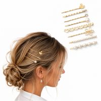 zestaw 8 sztuk eleganckich złotych wsuwek do włosów sp205