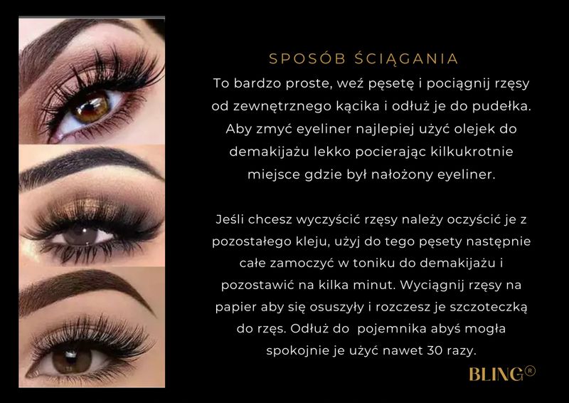 RZĘSY MAGNETYCZNE 3X DŁUGIE + PĘSETA + EYELINER A+ zdjęcie 9