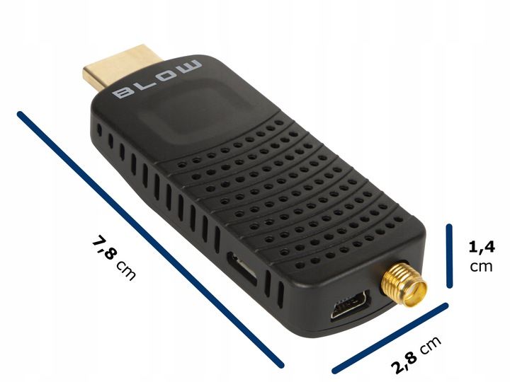 DEKODER TUNER TV DVB-T2 HEVC H.265 FULL HD MINI STICK PILOT BATERIE zdjęcie 12