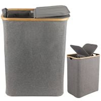 KOSZ NA PRANIE 145l składany BAMBUSOWY duży stojący do przechowywania