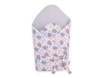 Rożek dla niemowląt z wiązaniem 2w1 usztywniany i miękki - jeżyki szare