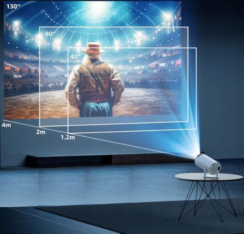 PROJEKTOR RZUTNIK ANDROID TV WIFI MINI 4K PRZENOŚNY SMART GŁOŚNIK OBROTOWY na Arena.pl