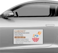 MAGNES na samochód MATA MAGNETYCZNA REKLAMA 30x60 CM PSYCHOLOG