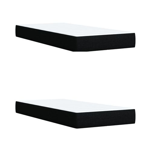 Łóżko kontynentalne z materacem, czarne, tkanina, 200x200 cm na Arena.pl