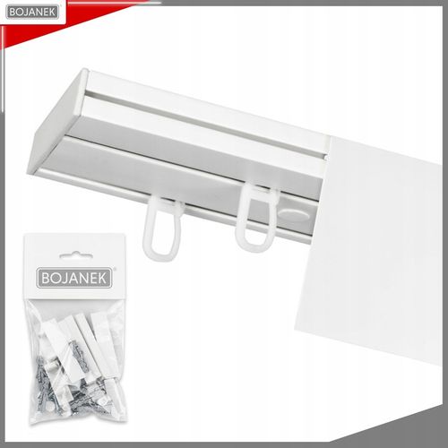 KARNISZ Podwójny z Maskownicą Szyna Sufitowa PCV Biała 300cm z Osłoną na Arena.pl