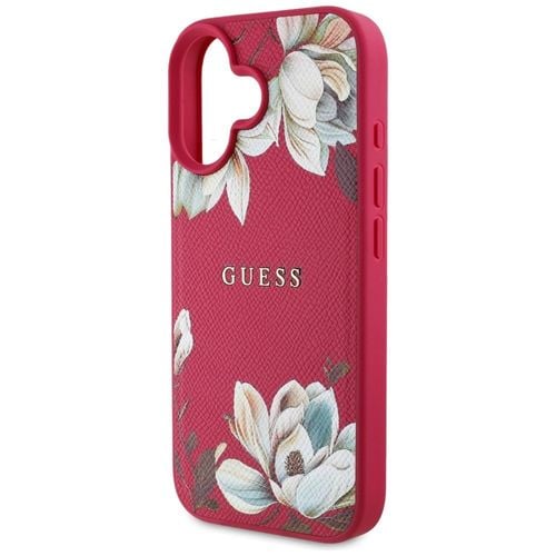 Etui Guess Grained Printed Flower Pattern MagSafe do iPhone 16 fuksja na Arena.pl