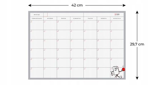 Tablica na lodówkę A3 Planer miesięczny magnetyczny suchościeralny + GRATIS na Arena.pl
