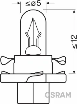 10x OSRAM BAX 12V 1,1W BX8,4D 2473MFX6 ORYGINAL zdjęcie 3