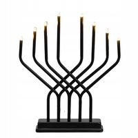 ŚWIECZNIK ADWENTOWY LED METALOWY Z TIMEREM 8 LAMPEK 32 X 27 CM CZARNY