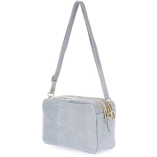 Błękitna Skórzana Listonoszka Damska Włoska Croco Kuferek Beltimore P12 na Arena.pl