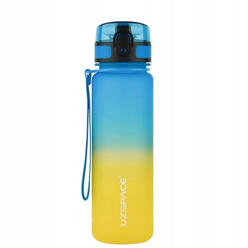 BIDON NA WODĘ 1L BUTELKA Z MIARKĄ MOTYWACYJNĄ TRITAN NIEBIESKO-ŻÓŁTA na Arena.pl
