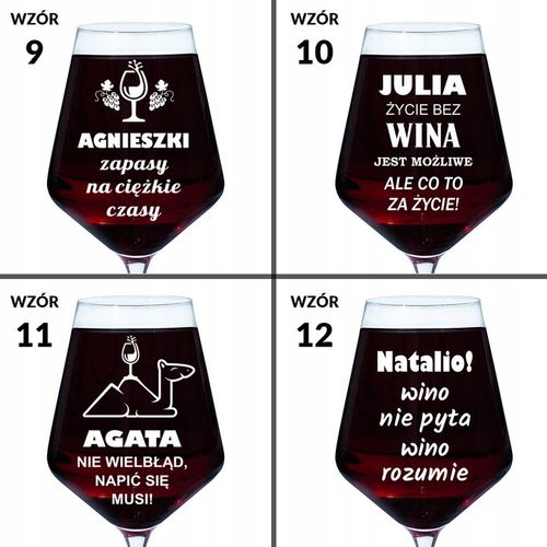 KIELISZEK DO WINA Z GRAWEREM prezent dla żony dziewczyny kobiety mamy 18-99 na Arena.pl