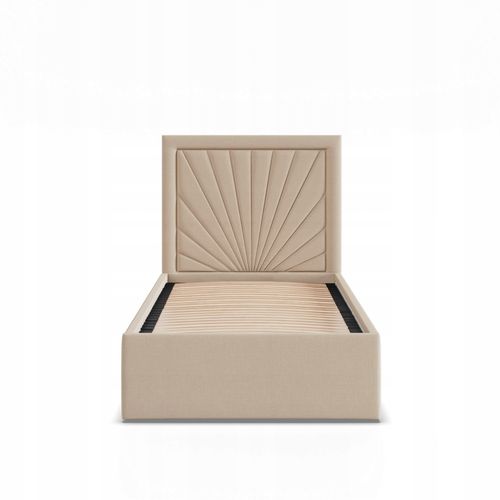 Łóżko Ramowe VASTO BEŻOWE JEDNOOSOBOWE Tapicerowane Pojedyncze na Arena.pl