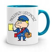 Kubek Błękitny Prezent Dla Listonosza Najlepszy Z Nadrukiem Ze Zdjęciem