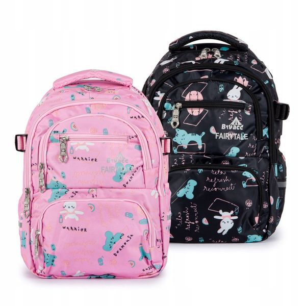 Plecak TORNISTER szkolny dziecięcy pojemny wzory czarny Klasy 1-3 Odblaski zdjęcie 9