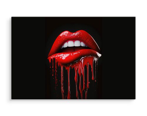 Obraz Canvas Do Salonu Czerwone USTA Abstrakcyjny Wzór Efekt 3D 40cm x 30cm na Arena.pl