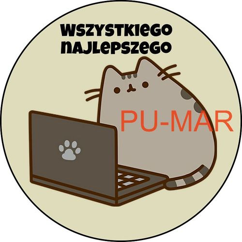 Opłatek na tort KOT PUSHEEN Kotek Kiciuś Miluśiński Tekst Gratis na Arena.pl