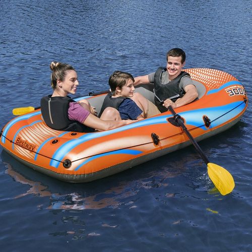 BESTWAY dmuchany PONTON 246 x 122 cm + 2 WIOSŁA + POMPKA + ŁATKA NAPRAWCZA na Arena.pl