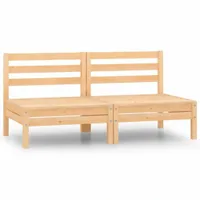 Ogrodowe siedziska środkowe, 2 szt., lite drewno sosnowe