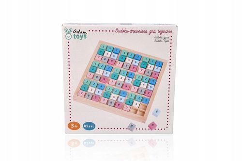 DREWNIANE SUDOKU GRA LOGICZNA MATEMATYCZNA ŁAMIGŁÓWKA EDUKACYJNA ADAM TOYS na Arena.pl