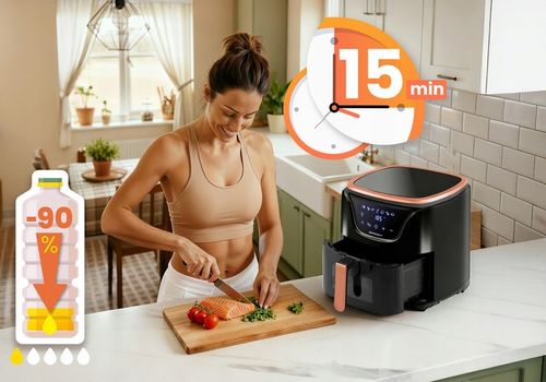 FRYTKOWNICA BEZTŁUSZCZOWA AIR FRYER FRYTOWNICA 5L GRATIS BERDSEN 1500W na Arena.pl