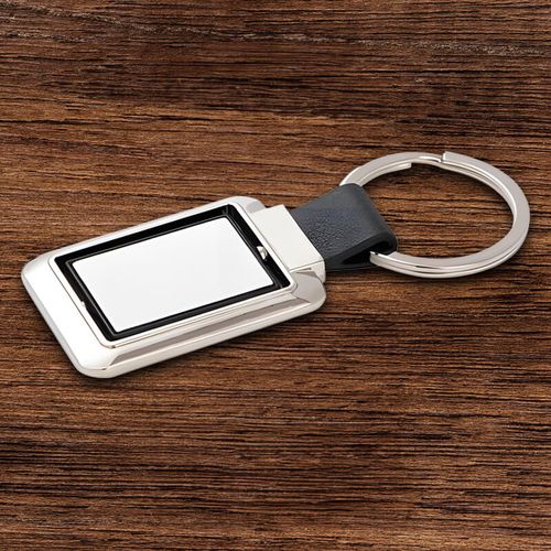 Brelok dwustronny z obrotowym środkiem z nadrukiem - czarny na Arena.pl