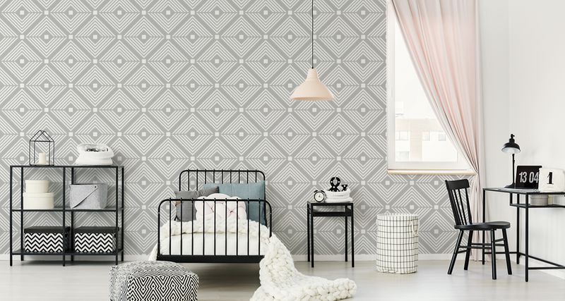 Tapeta Geometryczne Wzory w Odcieniach Szarości zdjęcie 2