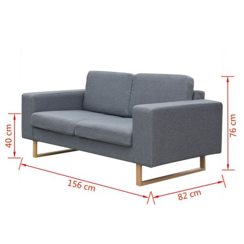 VidaXL Sofa 2-os. jasnoszara na Arena.pl