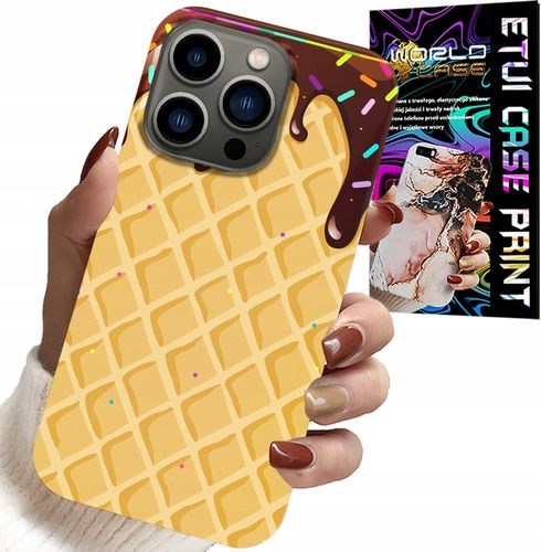 ETUI DO IPHONE 15 PRO MAX - Z MOTYWEM WAFLA Z POLEWĄ CZEKOLADOWĄ na Arena.pl