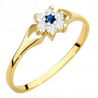 ZŁOTY PIERŚCIONEK 333 KWIATEK z CYRKONIAMI r.10