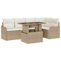 Zestaw Sof na Ogród 6 pcs Beżowy 100 x 55 x 73 cm Polirattan