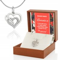 NASZYJNIK SREBRNY 925 POTRÓJNE SERCE prezent dla mamy dzień mamy