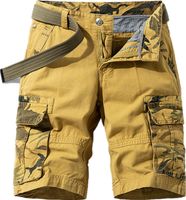 Męskie Szorty Cargo Spodenki Militarne Bawełniane Letnie Khaki Wygodne S