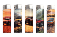 Zestaw 5 sztuk Klasycznych Zwykłych Zapalniczek Gazowych Piezo z Autami