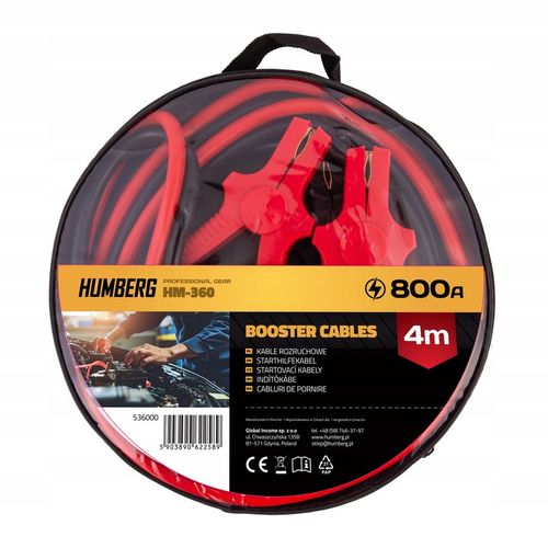 MOCNE Kable przewody rozruchowe GRUBE długie 4m 800A Humberg na Arena.pl